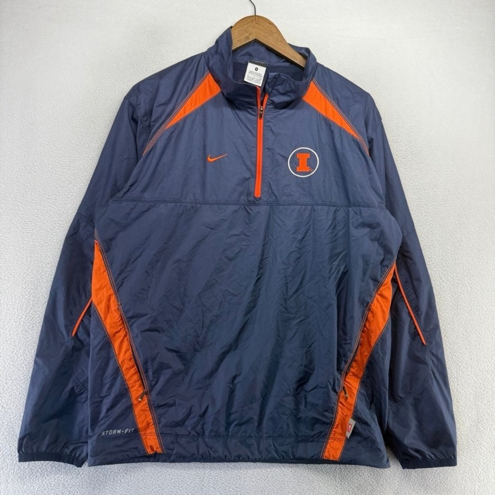 Illinois Fighting Illini Jacket Men's Small Blue orange Nike Storm Fit Weather